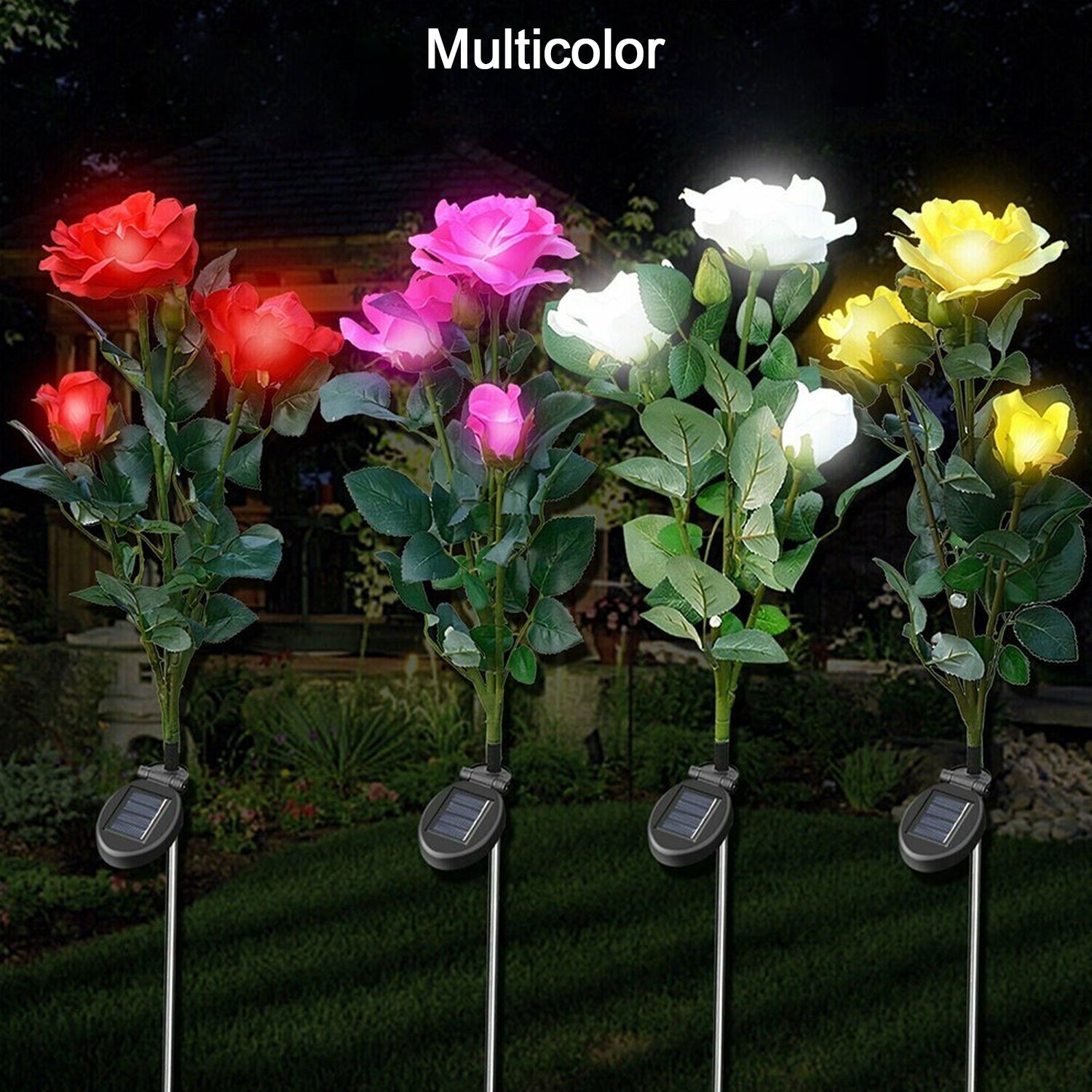 6616A Garden Solar Outdoor Rose Lights Decorative , Waterproof Flower Light for Garden Patio Landscape Pathway Yard Holiday Decoration DeoDap 6616A Garden Solar Outdoor Rose Lights Decorative , Waterproof Flower Light for Garden Patio Landscape Pathway Yard Holiday Decoration DeoDap